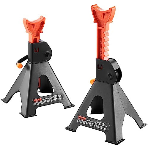 VEVOR Wagenheberständer, 3 t Kapazität, 27,4–41,4 cm Verstellbare Höhe, zum Heben von SUV, Pickup-Truck, Auto und UTV/ATV, Rot, 1 Paar