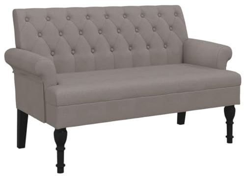 vidaXL Bänk med ryggstöd taupe 120x62x75,5 cm blå