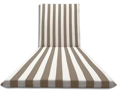 Il Tuo Artigiano Design Coj’n Acolchado para Tumbona Artesanal Totalmente desenfundable de Algod—n (Blanco y Beige)