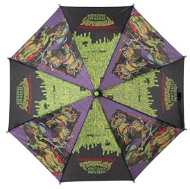CYPBRANDS Tortugas Ninja- Paraguas, Paraguas automático, Paraguas para niños y niñas, Multicolor, Producto Oficial