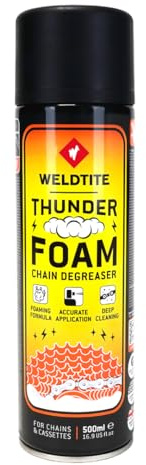 WELDTITE Thunder Foam Bike Chain Degreaser, Deep Clean Foaming Formula for Chains & Cassettes, 500 ml