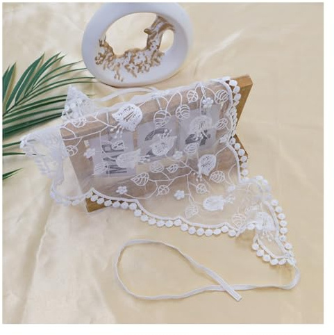 Wisafory Lot de 2 bandeaux en dentelle élégants - Bandeau triangulaire - Serre-tête décoratif - Mode - Bandanas - Fleurs - Accessoire de tête - Foulards pour femmes et filles - Pour fête quotidienne -