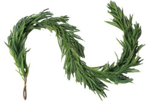 Guirlande De Pin De Norfolk Réaliste – Guirlande De Pin De Norfolk Au Toucher Naturel, Guirlande De Pin De Norfolk De Noël, Branches De Pin Artificielles, Guirlande Verte Réaliste pour Décorations De