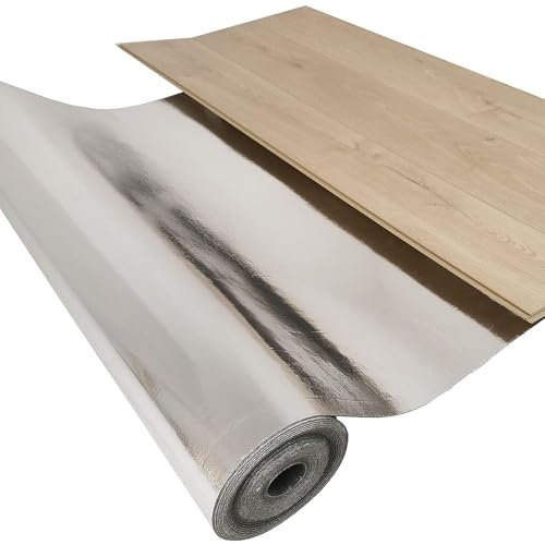uficell® Aislamiento acústico acústico Silence Floor acústico de aluminio para suelos laminados y parqués con barrera de vapor de aluminio, densidad espacial: 1000 kg/m³ (grosor 2 mm | 10 m²)