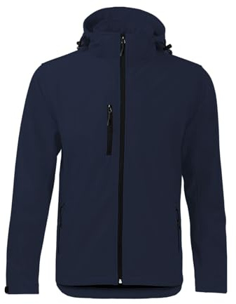 CHEMAGLIETTE! Giacca Da Lavoro Softshell, 96% Poliestere, 4% Elastan, Sport Outdoor, Con Tasche, Blu Navy, S
