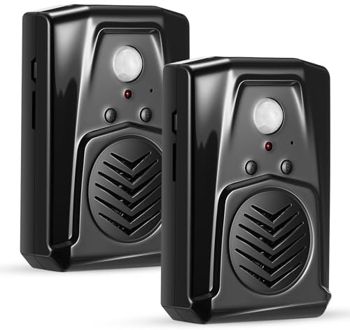 Saysurey 2 Pcs Motion Activated Voice Sensor PIR Infrared Speaker for Haunted House, USB MP3 Downloadable Scream Box with Halloween and Christmas Music, Horror Sound Effects Player