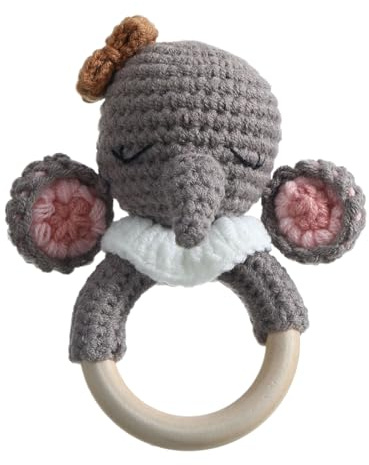 Babyrassel - Hholz Baby Rassel leksaker | Djurbitring Baby Hooks | Soft a Babyarty Decor för födelsedag | Babypresenter till födelse för flickor/pojkar