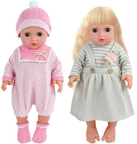 Vestiti per Bambole 35-45 cm, 2 Pezzi Vestiti Bambole, Accessori per Bambole con Cappello Tutina Gonna Calzino, Vestiti per Bambola, Vestiti per Bambole, Regali per Ragazze e Ragazzi
