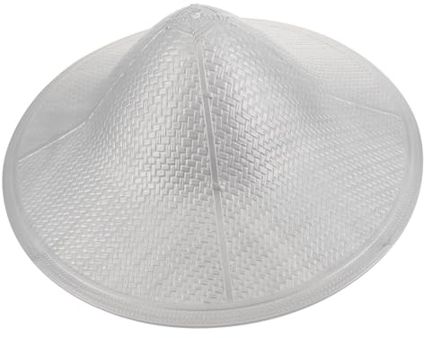 Yardwe Plastic Rice Hat Cosplay Cone Hat for Adults Silver Traditional Rain Cap Party Performance Role Play Headwear