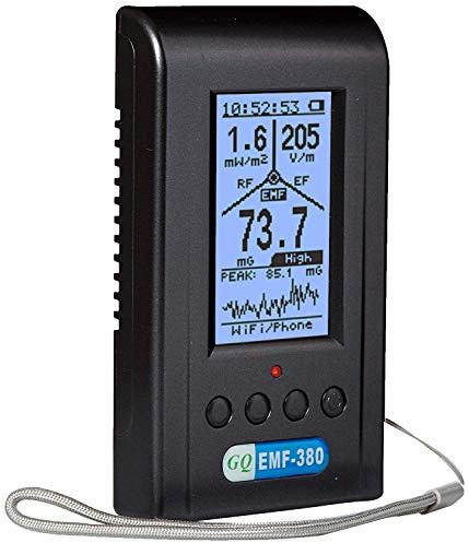 Advanced GQ EMF-380 V2 Multi-Field Electromagnetic Radiation 3-in-1 EMF ELF Meter RF Spectrum Analyzer Ghost Cell Tower Smart Meter WiFi hiden Spy Camera Signal Bug Detector RF up to 8G