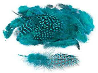 3g Perlhuhnfedern ca. 3-10cm (dunkel türkis 340D) // Natur Perlhuhn Federn Dekofedern Bastelfedern Deko