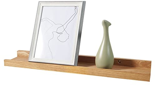 20 Inch Floating Shelves Wall Mounted, Rustic Wall Shelves for Decor and Storage, Natural Solid Oak Wood Shelf, Picture Ledge for Bedroom/Bathroom/Living Room/Kitchen, Natural Color, 20*4*1.5 (1 Pack)