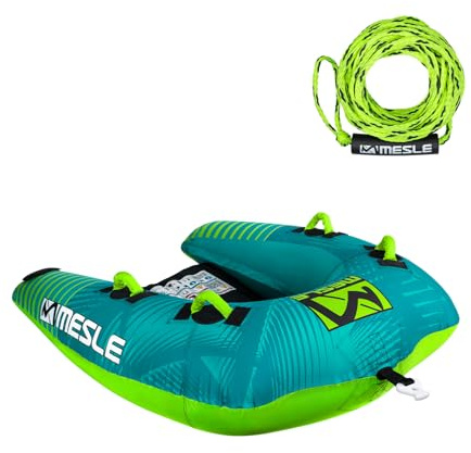 Mesle Funtube Wakester, Set mit Leine, 1-2 Personen aufblasbar zum Knien, Towable Tube für Kinder & Erwachsene, Wassersport Ring für Motorboot & Jetski, Fun Wasserreifen zum ziehen
