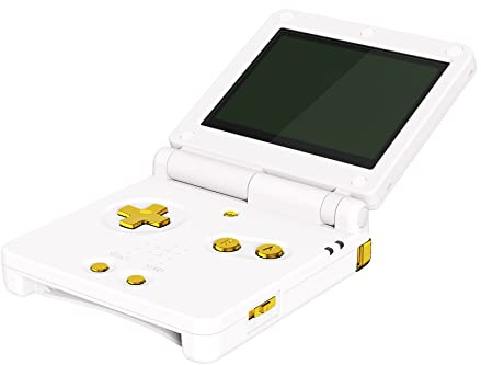 eXtremeRate Boutons de Remplacement pour GBA SP Gameboy Advance SP, Console Portable Pas Incluse, Chromé Doré