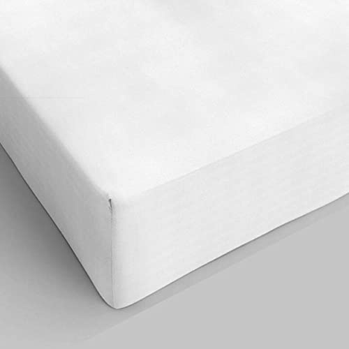 SpazioTessile - Lenzuolo con Angoli Matrimoniale Cotone Certificato Oeko-Tex, Lenzuola Matrimoniali Cotone con Elastico, Lenzuolo Sotto con Angoli, Made in Italy - 160x190 Angolo H25 cm, Bianco