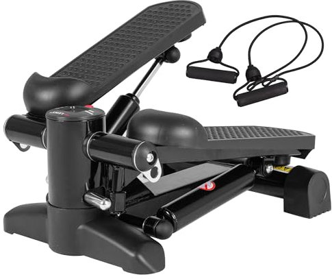 LeikeFitness Mini stepper per esercizi con monitor digitale e fascia di resistenza, attrezzatura per allenamento a casa (ST6620)