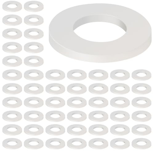 BOUMVID Rondelle in Plastica M5 x 10 mm, 100 Pezzi Distanziali Tondi Teflon Gomma Piatte Rondelles in Nylon, Dischi in Plastica Poliammide alzaporta Rondella per Riparazioni di Ricambio