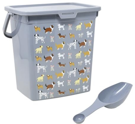 UNIQUE HOME LIVING Pet Food Storage Container 6L Dog Cat Puppy Treats Food Dispenser Bin Airtight Plastic Container Box With Scoop