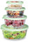 imposyu 4er Set Frischhaltedose Mikrowellengeschirr mit Deckel Gefrierdosen 520ml 1130ml 1900ml 3290ml Meal Prep Boxen Plastik Rund für Aufbewahrungsbox Küche