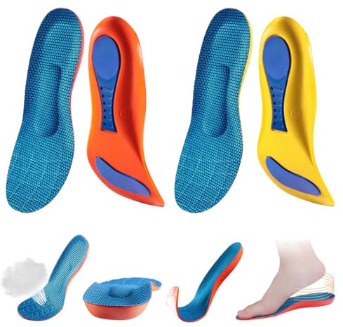 Cartlant 2 Paar Orthopädische Einlegesohlen, Comfysole Einlegesohle Orthopädisch, Schuheinlagen Fersensporn Einlagen für Schuhe Herren Damen Arbeitsschuhe Plantarfasziitis Fußschmerzen (41-42)