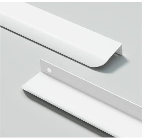 4 stycken möbelhandtag dolda dörrhandtag skåphandtag aluminium lådhandtag dolda handtag osynliga möbelhandtag kökshandtag – vit, 8 cm (rundad kant)