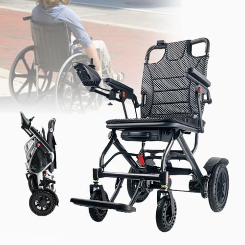 Silla De Ruedas EléCtrica Plegable Ligera De 16 Kg Para Adultos – Doble Motor Sin Escobillas De 360 ​​W, Rendimiento Todoterreno – Sis-tema De Plegado Inteligente,6AH