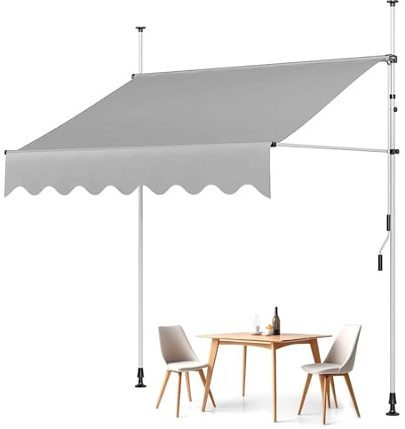TDSYOCG Store banne sans Perçage Auvent Marquise Retractable, Store Manuel à manivelle pour café/Restaurant, Auvent Marquise Retractable pour Gazebo/Balcon, Montage sans perçage