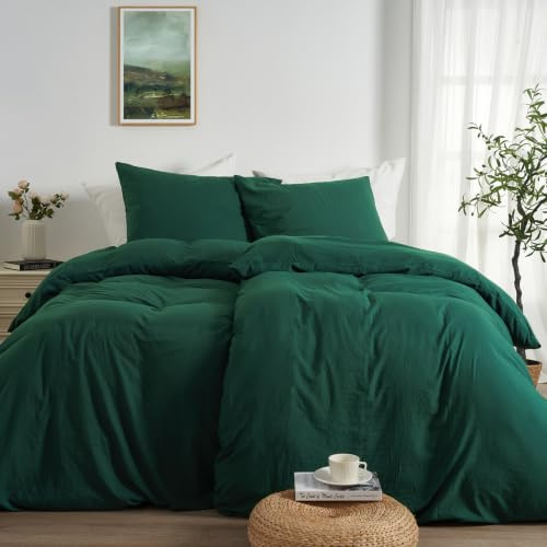 Duvetnova Bettwäsche Weihnachten Dunkelgrün 135x200 4teilig Superweiche Vorgewaschene Mikrofaser Baumwollähnlich ÖKO-TEX 2 Bettbezüge 135 x 200+2 Kissenbezüge 80x80 mit Reißverschluss winterbettwäsche