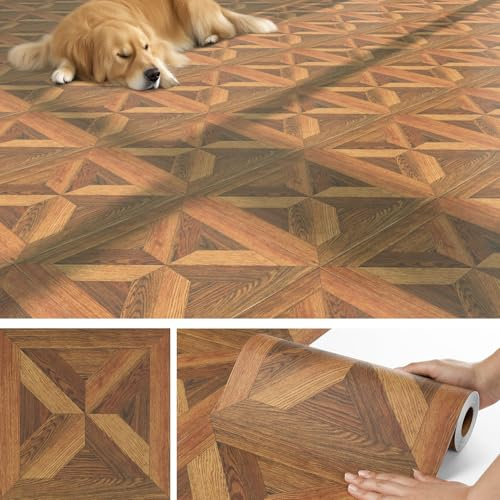 Livelynine Vinylgolv Självklevande Rulle Träeffekt Retro PVC Golvbelag Självklevande Träeffekt Metervara 30x120CM Golvfliser Retro Klevfliser Golv Badrum Köks Vardagsrum
