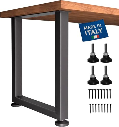InkVision Patas de mesa de metal, 71 cm x 45 cm, estructura negra con patas ajustables, incluye tornillos de montaje