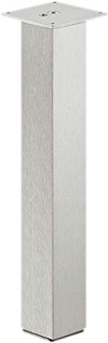Gedotec Alu Tischbein eckig Tischfuß gerade Möbel-Beine - H1760 | Aluminium rostfrei Edelstahl-Optik | Tischgestell quadratisch 60 x 60 mm | Höhe: 400 mm | 1 Stück - Möbelfuss ohne Höheneinstellung