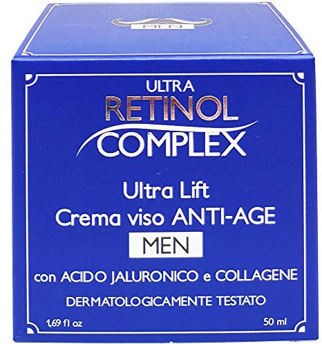 RETINOL COMPLEX CREMA VISO ANTI-AGE ANTIETA' UOMO MEN ACIDO JALURONICO E COLLAGENE 50ML