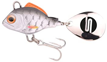 SPRO ASP Spinner UV– Searchbait mit original Gamakatsu Haken zum Angeln auf Raubfisch, Spinnangeln, Gewicht:14g, Farbe:Roach UV