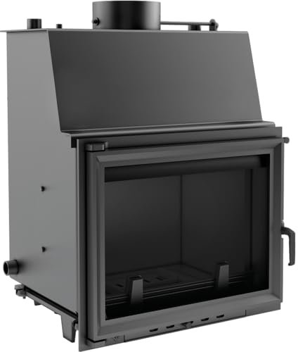 KRATKI Zuzia Kamineinsatz 12 kW - Holzofen mit Wärmetauscher, BImSchV 2-81% Thermischer Wirkungsgrad, Stahl & Gusseisen - Ø200 mm Abgasauslass