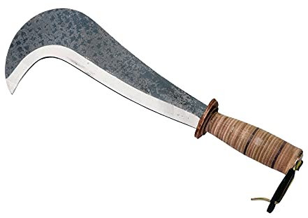 Piantallegra - Roncola forgiata tipo solito con manico in cuoio, lunghezza 26cm