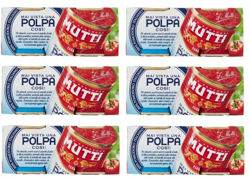 6x Mutti Polpa di Pomodoro tomatpulpkött tomatfruktkött italienska tomater (2 x 210 g)