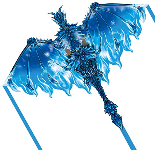 Simxkai Cometa Dragón para Niños y Adultos, Cometa Fácil de Volar para Principiantes, por (Azul)