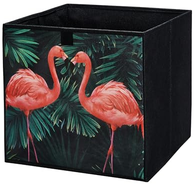 lavita Aufbewahrungsbox | faltbare Aufbewahrung Boxen 31 x 31 x 31 cm | Schubladen-Organizer Box| Ordnungssysteme für Kleidung | Kleideraufbewahrung & Organisation | Flamingos | 1 stück