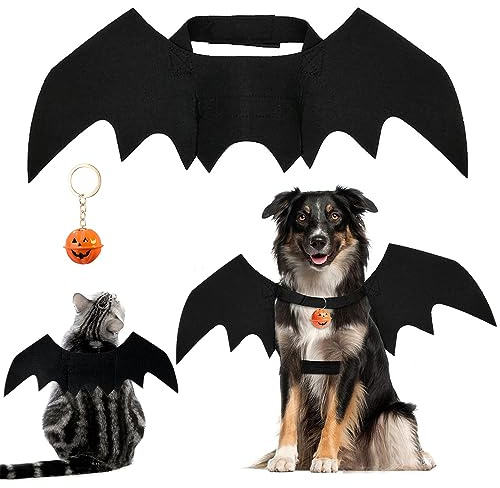 Animali Domestici Ali di Pipistrello,Costume Pipistrello Cane,Costume da Pipistrello di Gatto,Ali Da Pipistrello Cane,Ali Per Cani,Vestiti Per Cani Halloween,ali pipistrello Costume (M)