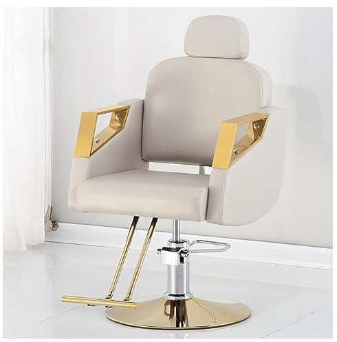 LipomA Sillon Peluqueria Profesional con Giro De 360º Y Bomba Hidráulica - Sillon De Barbero para SPA De Belleza,para Salón Profesional,Blanco