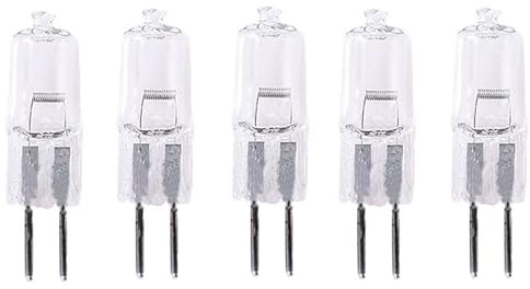 JZLBBC 5Pcs Halogen Lamp G5.3 12V 100W Halogen Bulbs G5.3 50W 12V GU5.3 Pin Base Dimmable Warm White for Cabinet Lights Landscape Lights Desk and Floor Lamps, Wall Sconces,50W