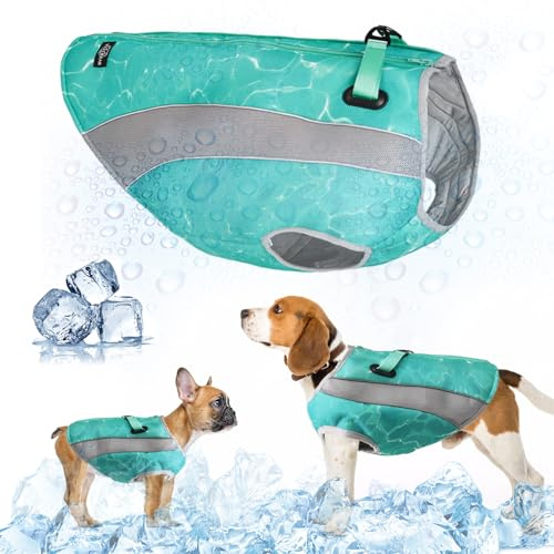2 en 1 Manteau d'hiver pour Chien et Gilet rafraîchissant pour Chien, Veste légère avec Technologie de Refroidissement par Microfibre évaporative, Manteau pour Chien été-Hiver