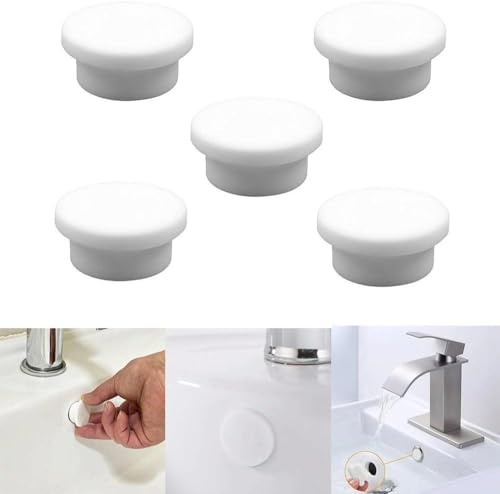 Wmool Tapón de silicona blanca para lavabo, a prueba de insectos, universal, redondo, para lavabo, cubierta para lavabo