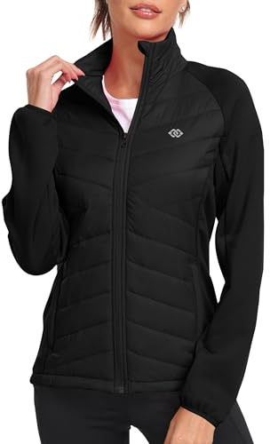 MoFiz Giacca Donna Invernale Giubbino Leggero Giacca Pile Termica Piumino Corto Giacca Sportiva con Zip Nero 3XL