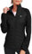 MoFiz Fliesjacke Damen Warm Sweatjacke Arbeitsjacke Leichte Stehkragen Trainingsjacke Reitjacke mit Reißverschlusstasche Schwarz 3XL