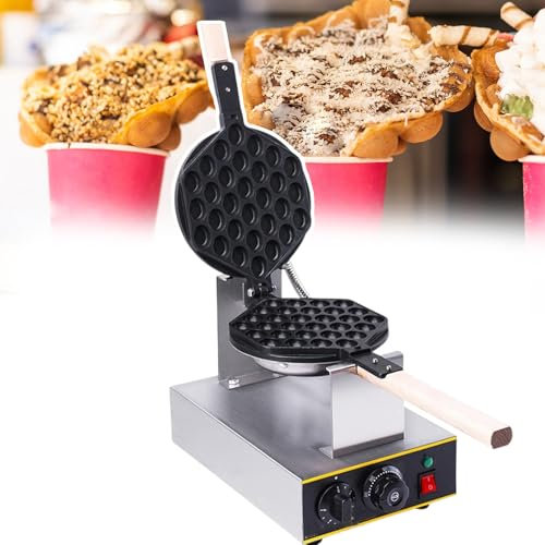 pedenencelia Gaufrier À Bulles Commercial,Fer À Bulles D'Œufs De 1 400 W,Rotation À 180 ° pour Un Chauffage Uniforme,Réglable De 50 À 250 ℃,pour Les Restaurants Ou La Cuisine À La Maison