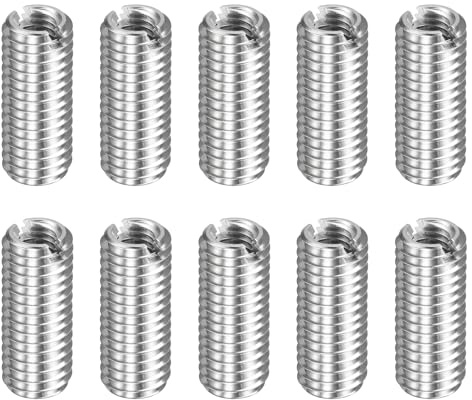 sourcing map 10pcs Thread Repair Inserts M8 x 1.25 Male to M5 x 0.8 Female Thread 20mm Long Stainless Steel Reducing Nuts Metric Self Tapping Sleeves Threaded Reducer Industrial Fasteners