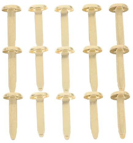 POPETPOP 100 Pezzi Brads Metallo Dorati Grandi Decorativi per Scrapbook Fai da Te Artigianato Fissaggio Durevole