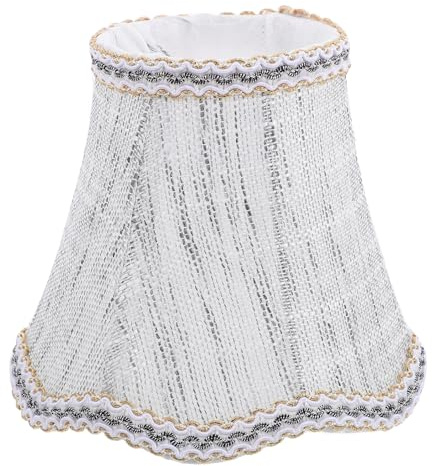 BIUDECO Pantalla de Lámpara Clip Tela para Lámpara de Mesa y Escritorio Combinación de Tela Hierro para Dormitorio Sala y Oficina