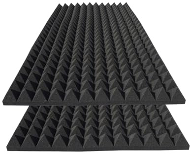 Tatoa 2 Pack Sound Proof Foam Panels for Walls,48x24x2 Inch Acoustic Foam Panel,High Density Fire Resistant Soundproof Foam for Home,Studio,Reducing Noise & Echo